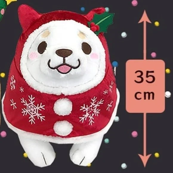 Faithful Mochi Shiba - Red Hooded Ume - XL Christmas Plushie - Picture 6 of 6